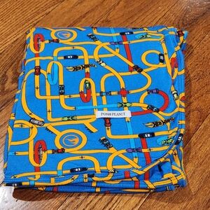Posh Peanut Hot Wheels Swaddle - Vibrant Orange and Blue, Blanket, Infant